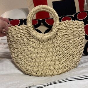 Cream Woven Clutch BRAND NEW